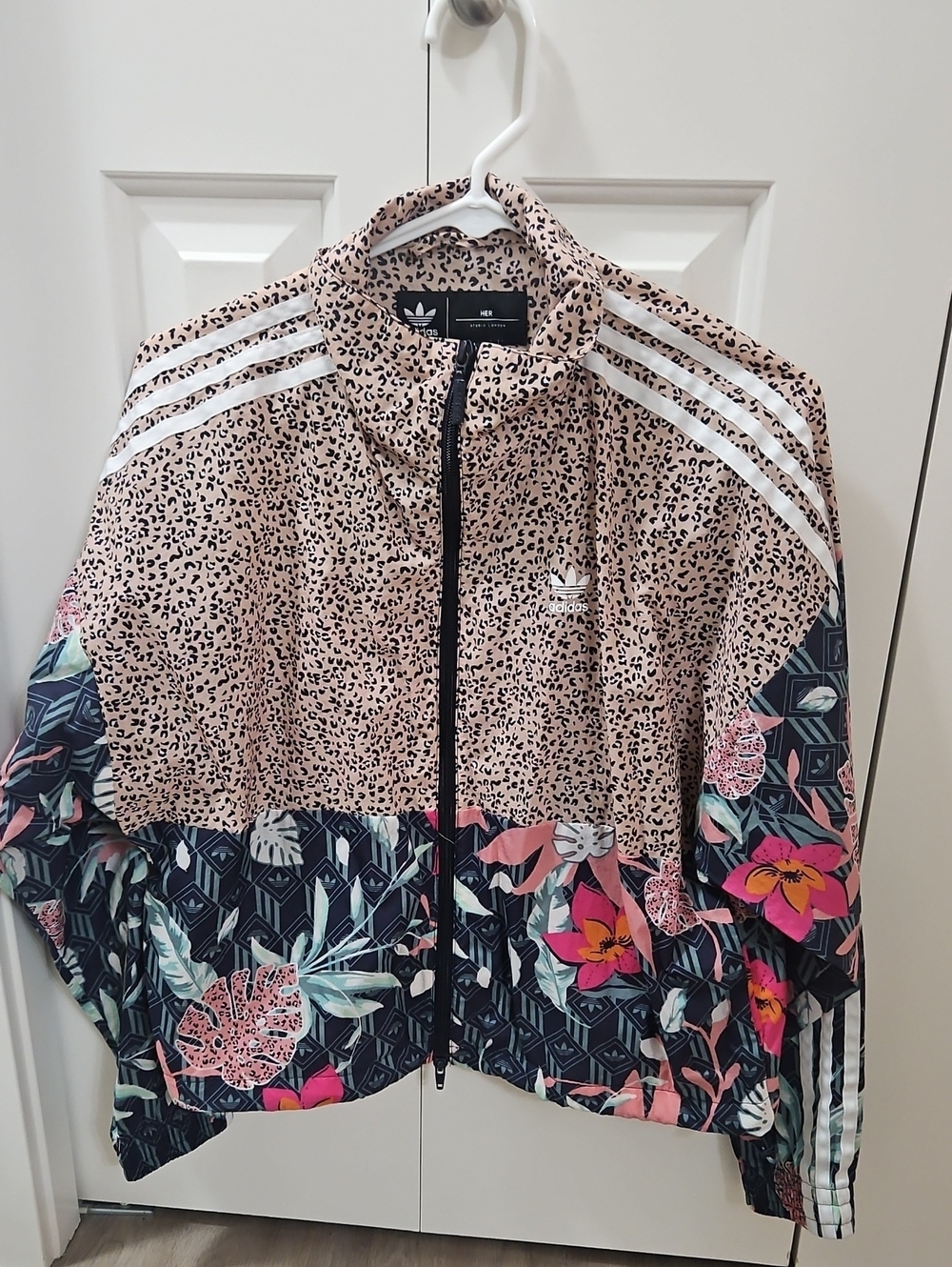 Adidas Women's Pink Floral Track Jacket
